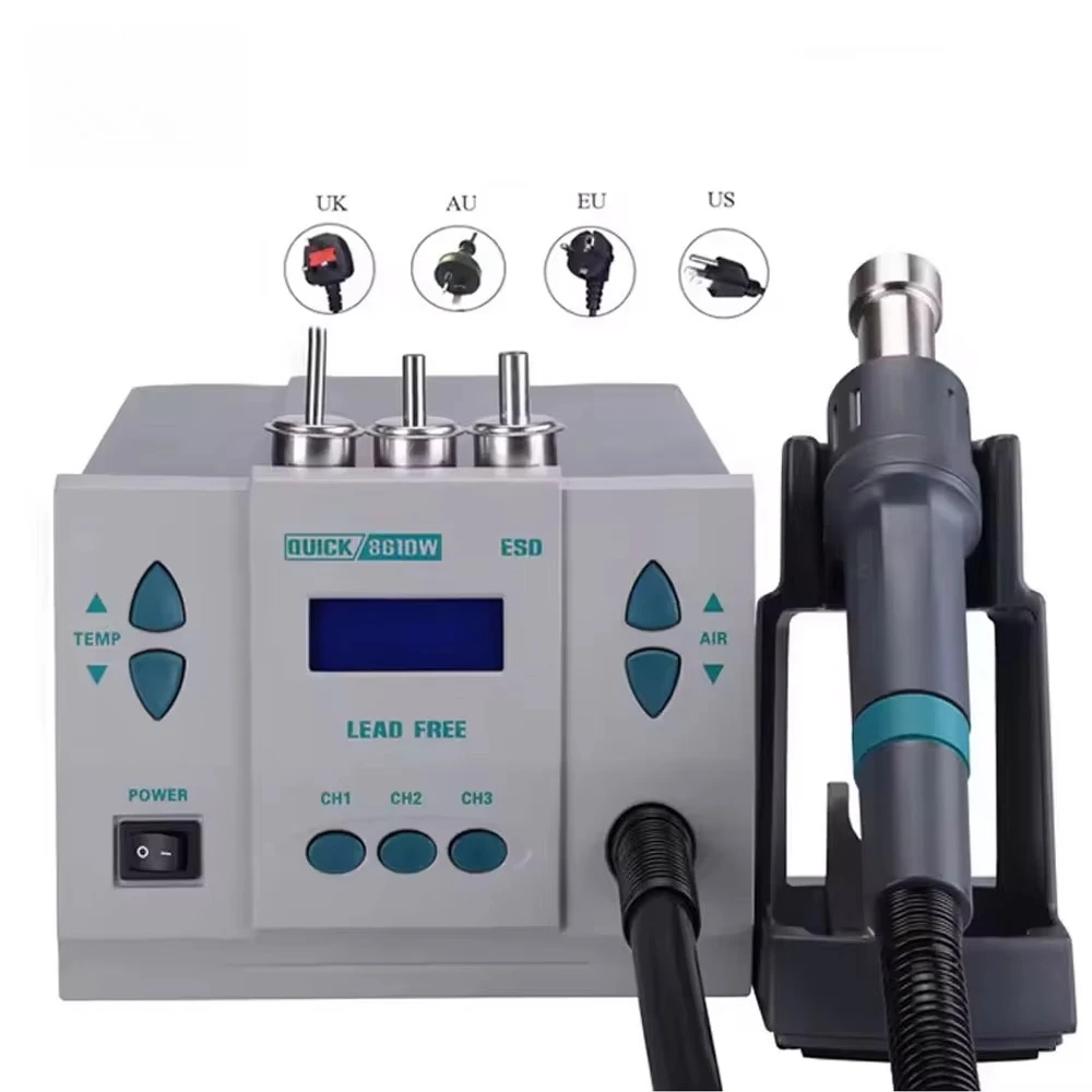 

Original 1000W 220/110V QUICK 861DW Heat Gun Lead Free Hot Air Soldering Station Microcomputer Temperature Rework Station