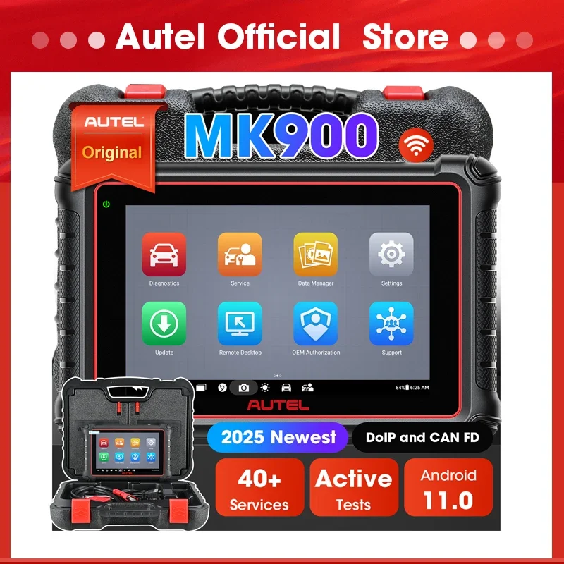 

Autel MK900: 2026 Bidirectional Tool, 8" Screen, 3K+ Active Tests, 40+ Services, CAN-FD/DoIP, FCA & All System Diagnostics