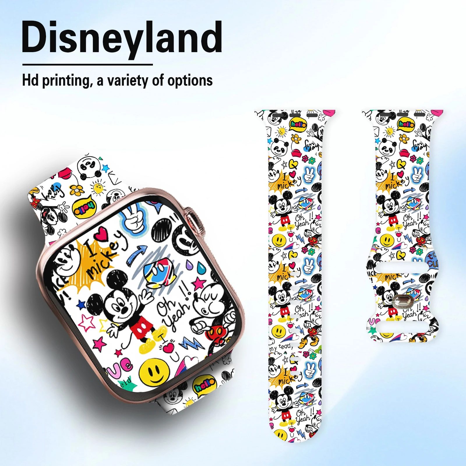 Disney Multiple Series Print Strap for iWatch 11 10 9 SE Silicone Band Replaceable Watchband for Apple Watch 46mm 44mm 42mm 41mm
