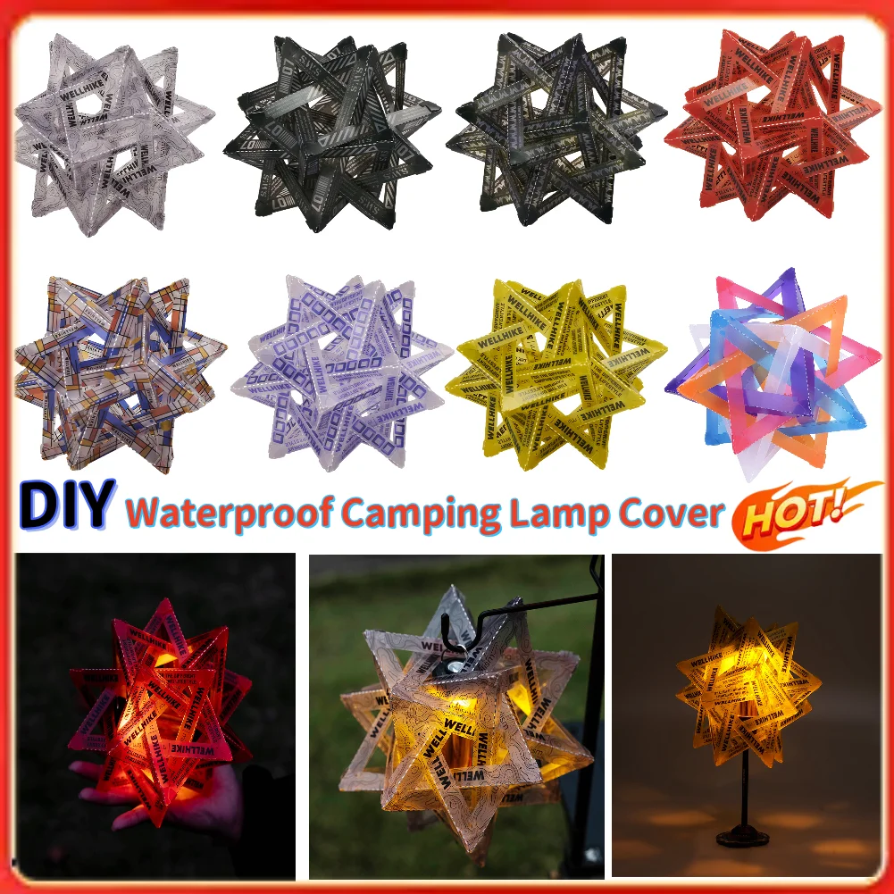 DIY Outdoor Star Camping Light Shade Waterproof Hollow out Lampshade PP Board Parts for Camping Tent Lantern Accessories