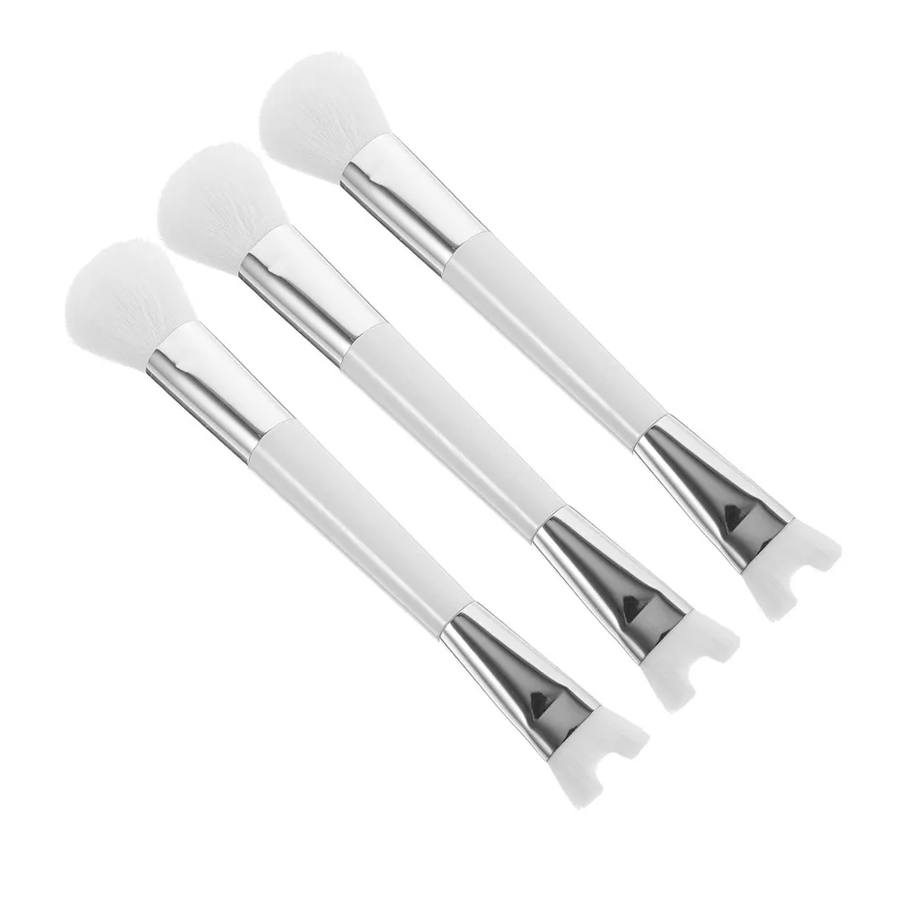 3pcs Dual-Ended Blush Brush Set – Soft Bristles, U-Shaped Nose Contour & Highlight, Portable Mini Makeup Brushes