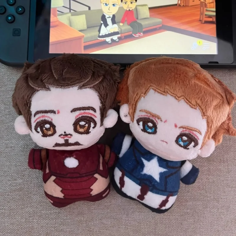 10cm Classic Heroes Plush Keychain Steve Leader Tony Doll Chibi Stuffed Bag Charm Collectible Gift for Movie Fans