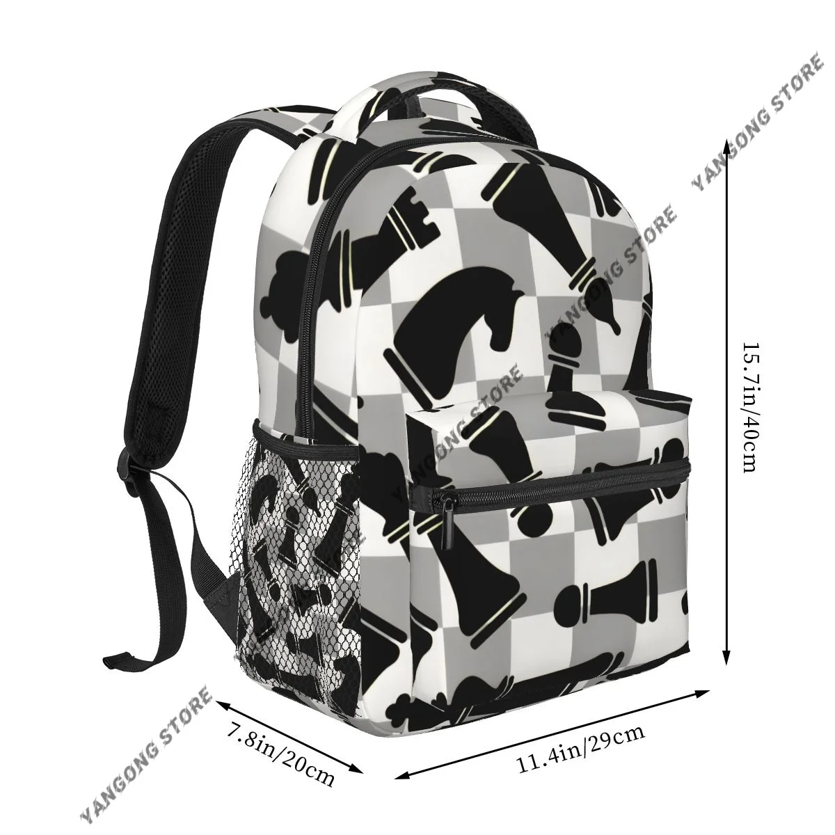 Chess Figures Backpack School Bags Casual for Teenager Girls Shoulder Bag Travel Bags