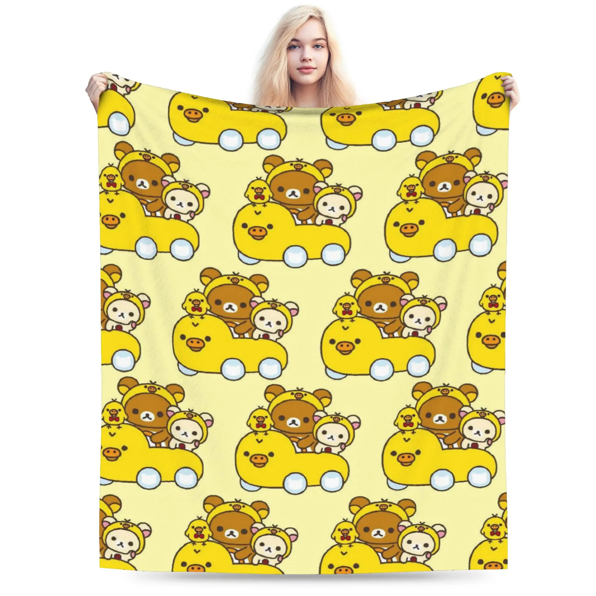 Super Soft R-Rilakkumas Cartoo Throw Blanket Premium Flannel Fleece Lightweight  Bed Blanket Cozy Plush Blankets All Season Use