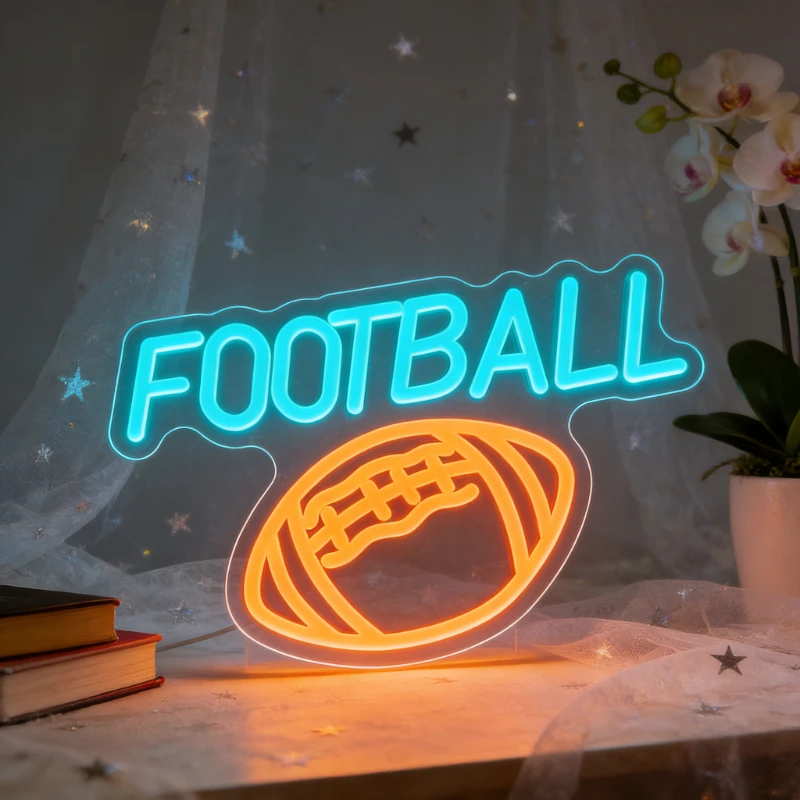 

American Football Neon Sign LED Night Light USB Rechargeable Sports Bar Decor Lamp for Bedroom Living Room Man Cave Gift