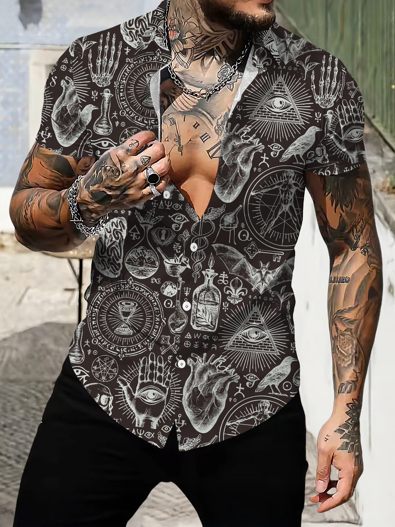 Men's clothing 3D shirts Men's clothing Comfortable and breathable men's shirts Summer men's shirts Short-sleeved shirts