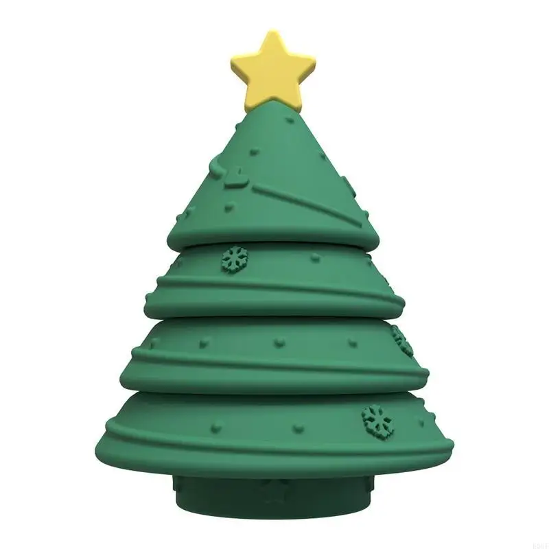 E06f silicone cây thông Giáng sinh đồ chơi trẻ xếp chồng lên nhau phát triển màu sắc nhận thức màu sắc thông minh