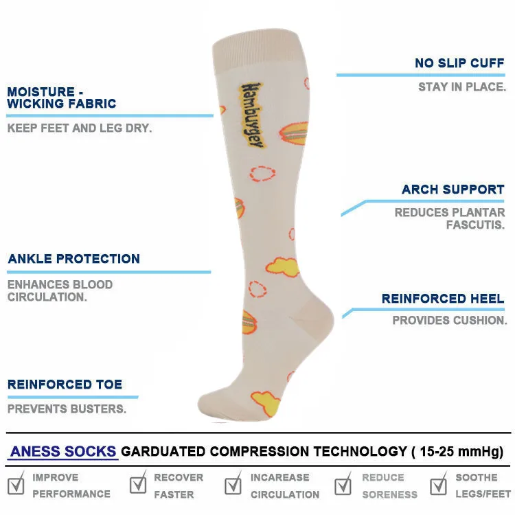 Compression Socks for Men and Women 20-30 mmHg Nursing Athletic Travel Flight for Swelling, Plantar Fasciitis, Sprain,20-30mmhg