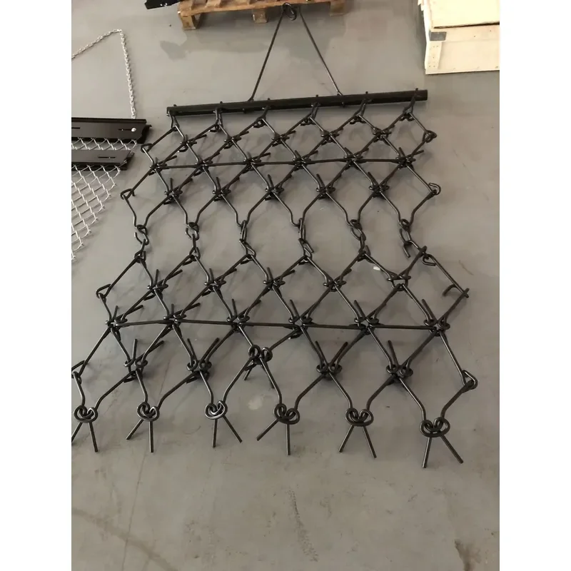4.5 X 5 ft Heavy Steel Durable Chain Rake Field Leveling Drag Harrow Hook up to ATV, UTV and Tractor, Black