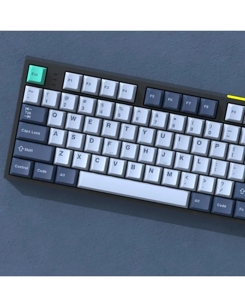 blue white with mint green accents pbt keycaps set durable high quality for gaming mechanical keyboards