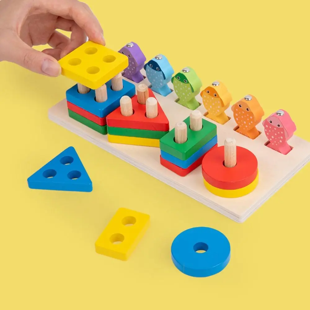

Color Recognition Wooden Magnetic Fishing Game Early Education Interactive Matching Board Game Montessori Multi-functional