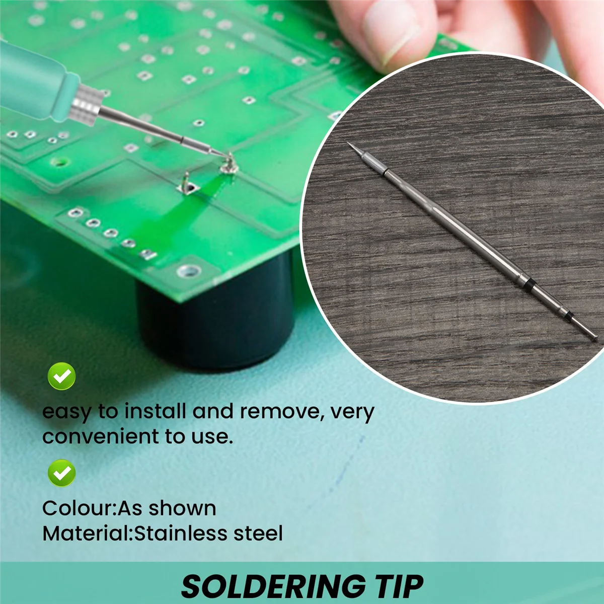 

ABAZJ C210 Series Soldering Tip Lead-Free Solder Welding Head for JBC T210 Handle for Sugon T26 T26D Soldering Station(020)