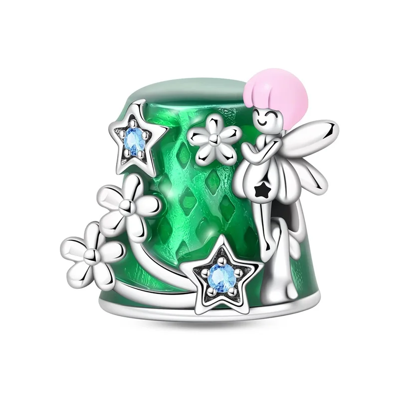 925 Sterling Silber Waldelfen-Feen-Charms, Perlen für Damen, passend für 3mm Armbänder, feiner DIY-Schmuck, Geburtstagsgeschenke