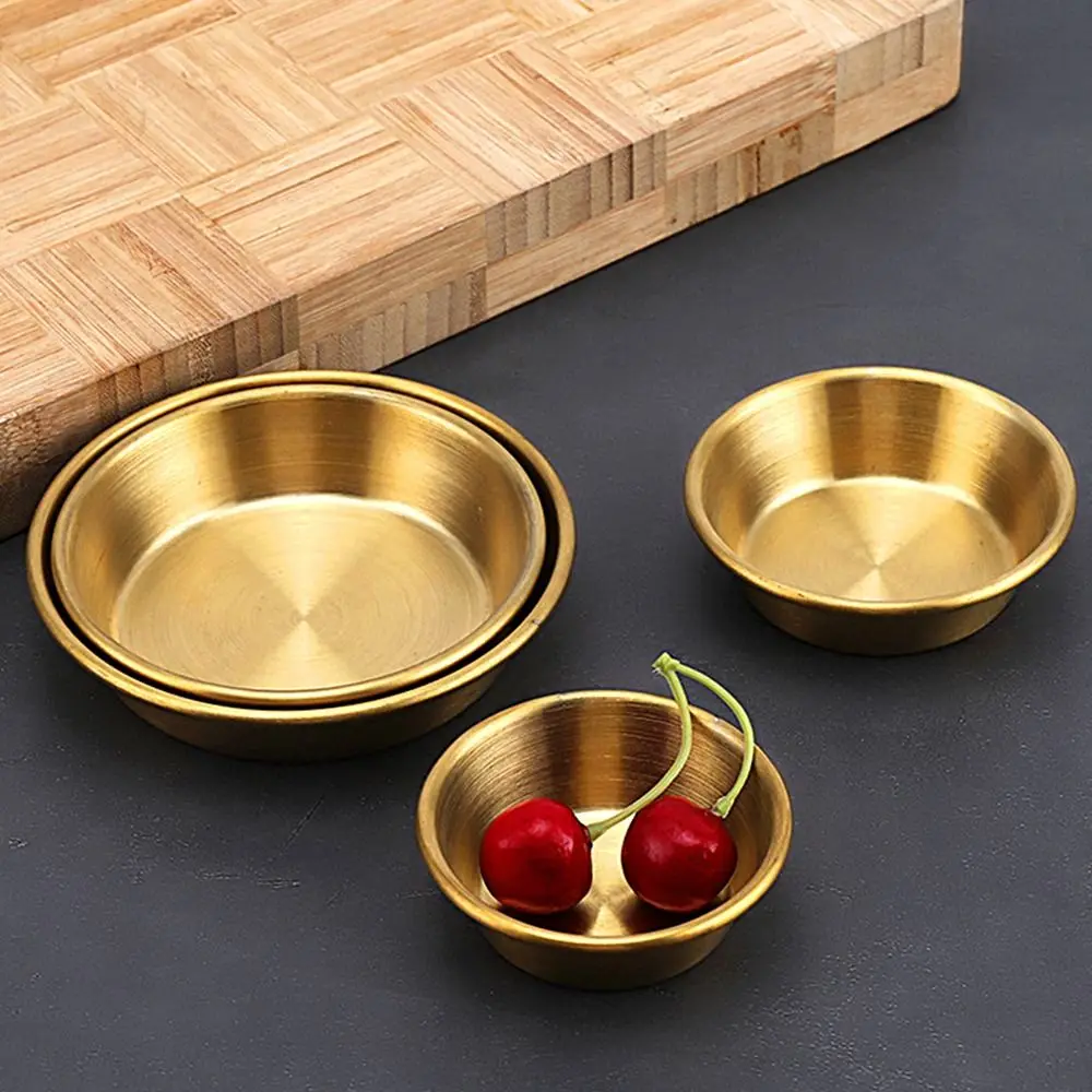 1Pcs Sushi Dipping Sauce Dishes Mini Appetizer Plates 304 Stainless Steel Seasoning Tray 7/8/10/11cm Bowl Sauce Plate