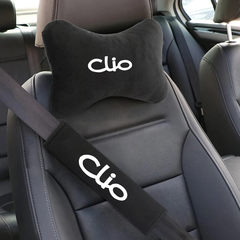 Fashion A pair Car Seat Belt Shoulder Cushion Pad Protection Neck Support Pillow for Renault Clio 2 3 4 5 6 MK2 MK3 MK4 Sport 