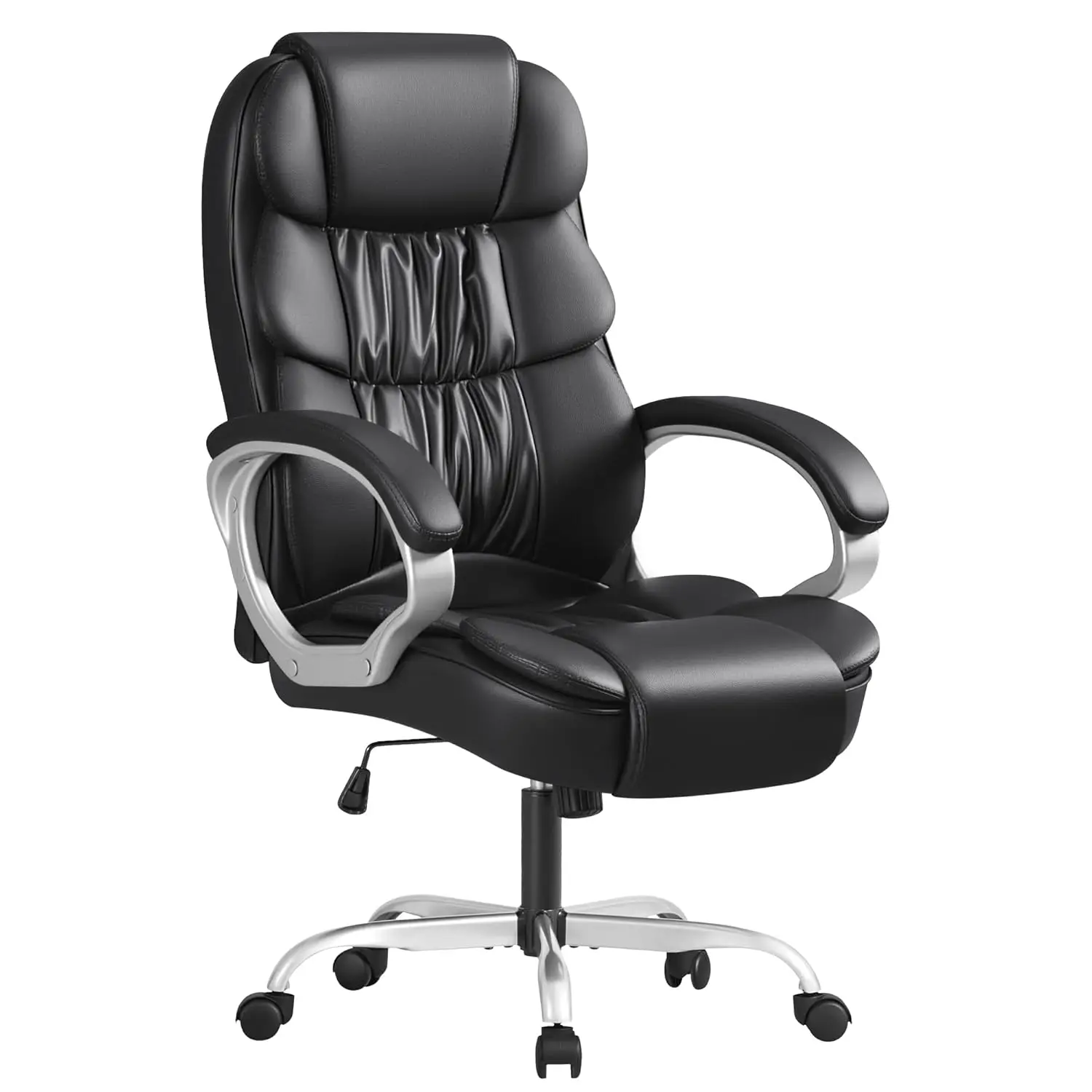 

Leather High Back Office Chair Ergonomic Executive Office Chair Swivel Computer Desk Chair Lumbar Support Soft Cushioned Padded