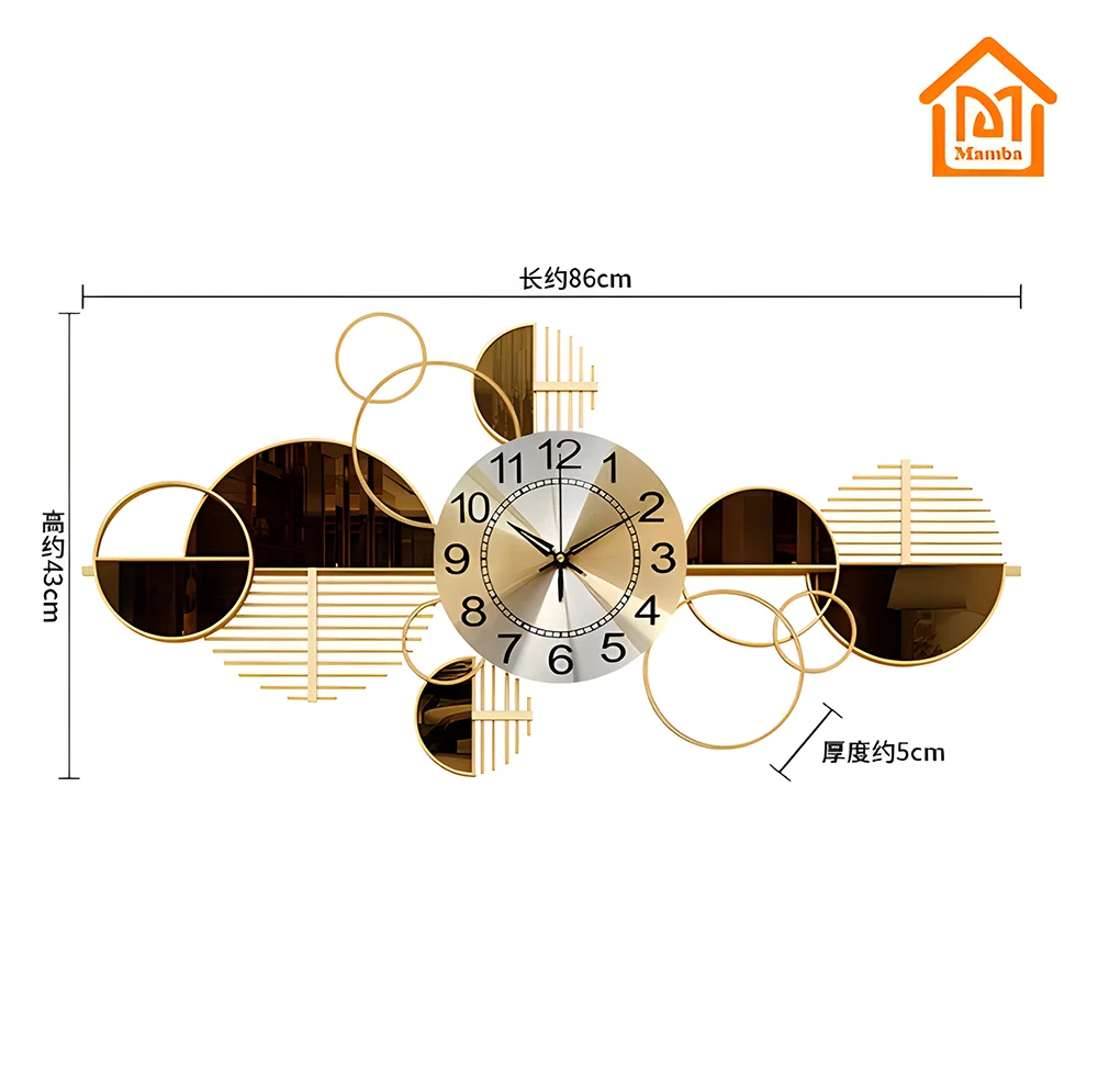 Decoration Wall Metal Wall Clocks For Home Living Room Luxury Wall Decor 3d Arts Hanging Clock