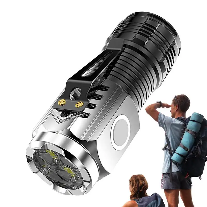 Hot Sale Three-eyed Mini Flashlight Strong Light Three Eyes Flashlight With High Brightness Lamp Multi Functional Outdoor Tool