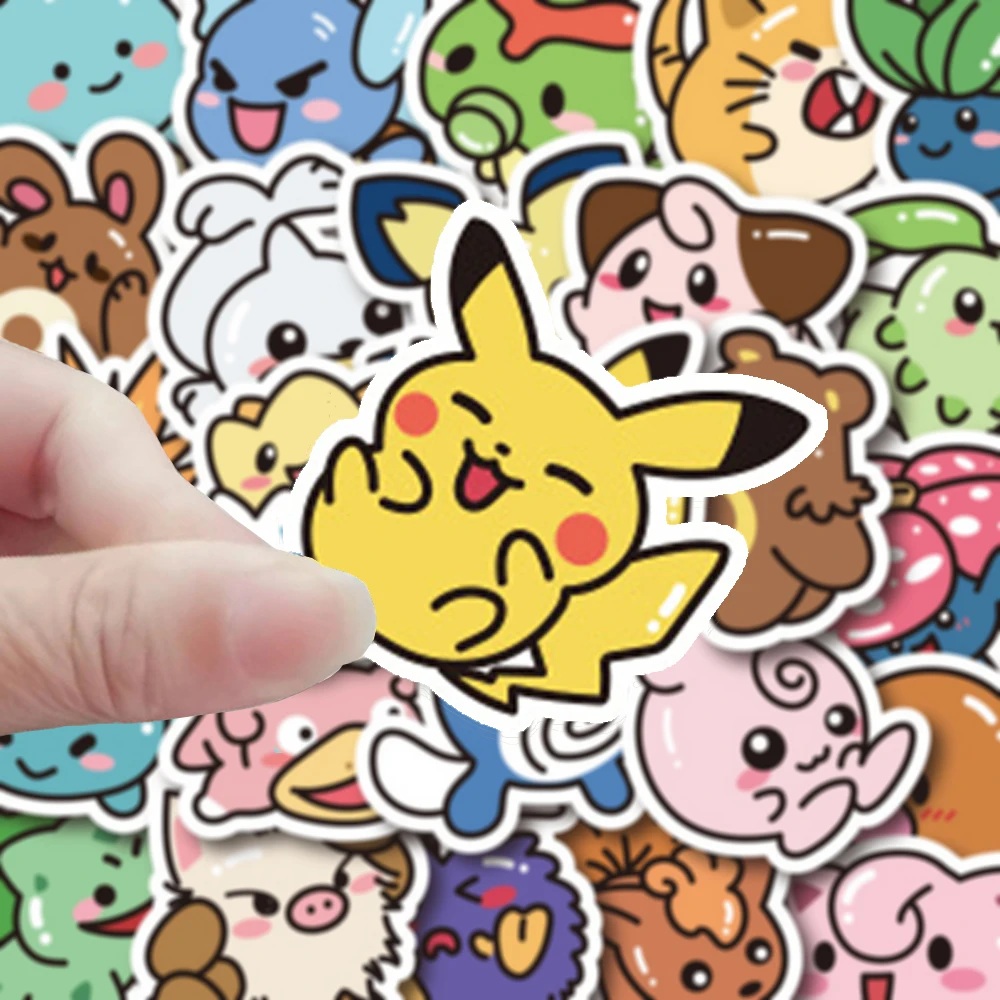 10/30/50 قطعة Kawaii أنيمي بوكيمون ملصقات بيكاتشو الشارات DIY لأجهزة الكمبيوتر المحمول الأمتعة سكيت الهاتف الكرتون لعبة طفل ملصق هدية