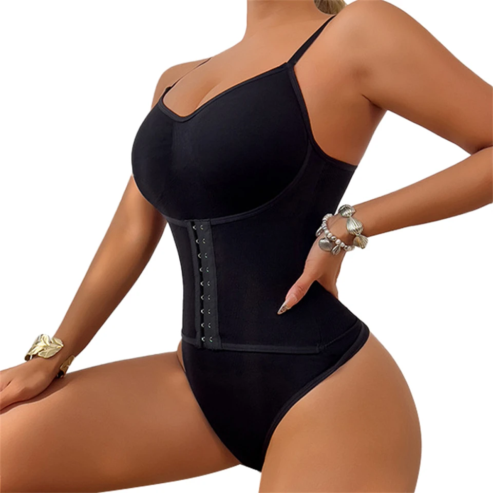 Becirzet Damen-Bodysuit mit Haken, Bauchkontrolle, Body Shaper, Taillentrainer-Gürtel, Bauchreduzierung, Schlankheits-Shapewear – Detail 6