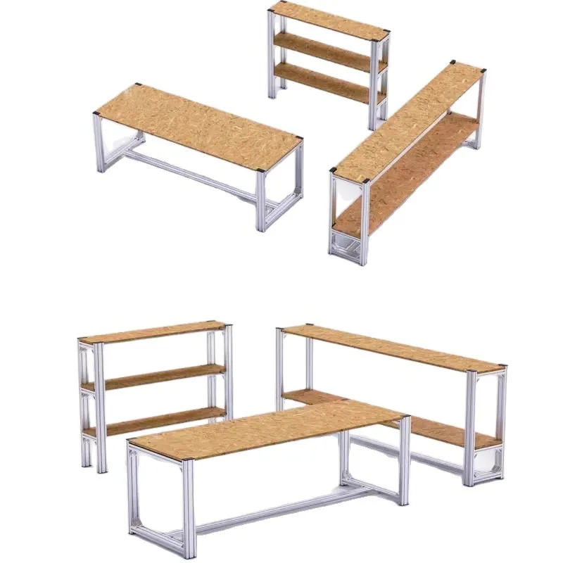 

Simple, bench, rectangle, storage rack, aluminum profile, multi-layer, shelf