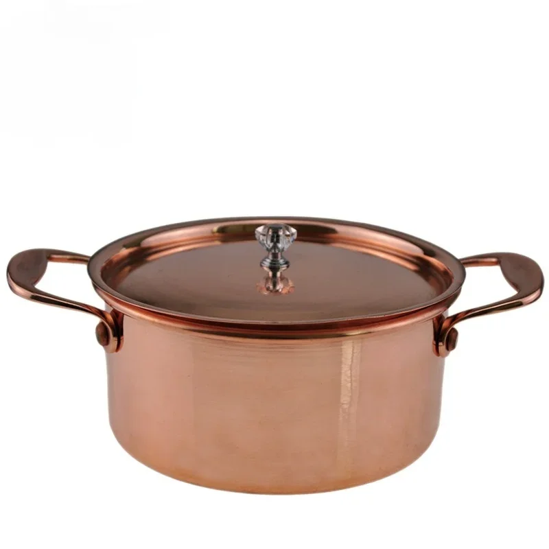 Pure Copper Single Pot Chinese Style Composite Bottom Size Custom Self-service Small Hot Pot Binaural Pot Uncoated Easy To Clean