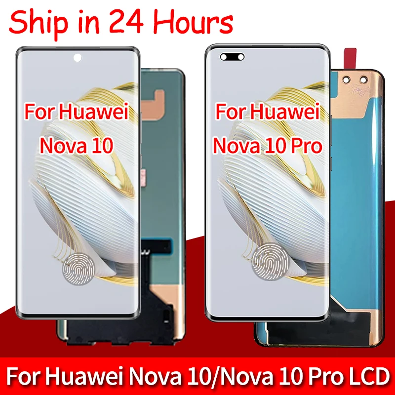 AMOLED For Huawei nova10 LCD NCO-AL00 Display Touch Screen Digitizer For nova 10 pro 10Pro GLA-AL00 Display Frame