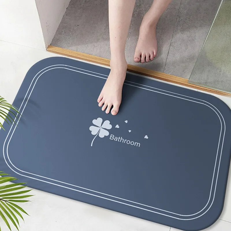 

Modern Simple Four-leaf Clover Door Carpet Solid Color Non-slip and Dirt-resistant Kitchen Floor Mat Bathroom Diatom Mud Mats IG