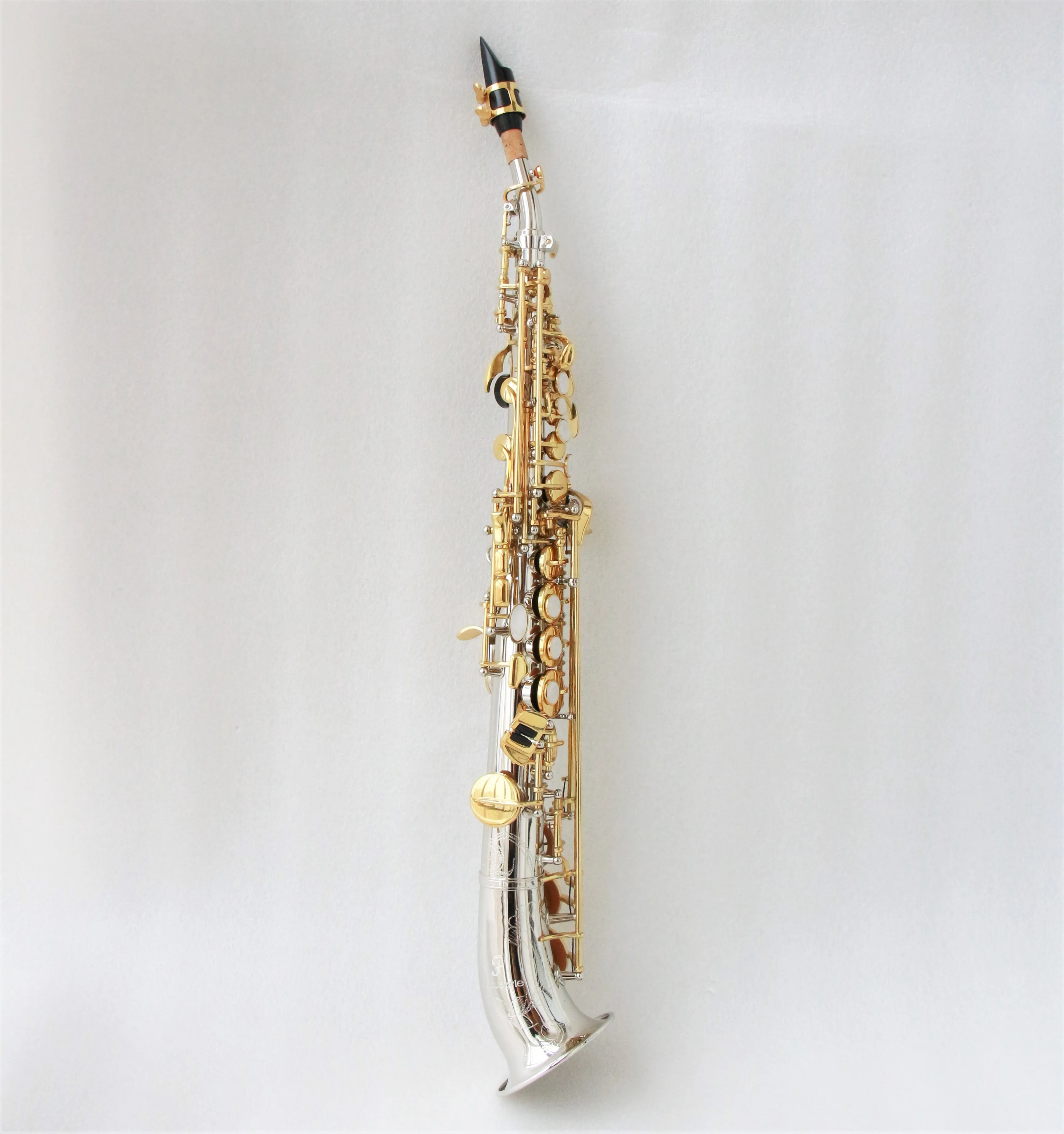 

Curved soprano saxophone handmade special saxophone exquisite double color nickel plated golden key saxello