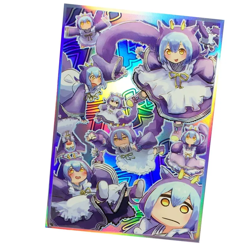 63x90mm 60PCS Holographic Sleeves YUGIOH Card Sleeves Illustration Anime Protector Card Cover for Board Games Trading Cards