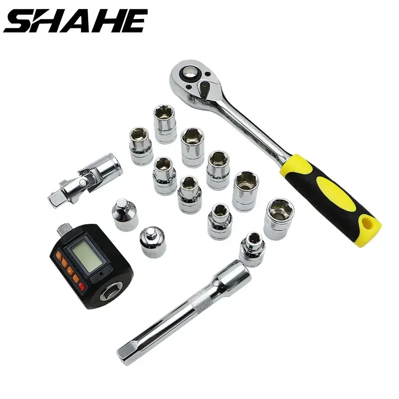 

Shahe Mini Ratchet Wrench Set 1/2" Socket Screw Bits Kit Bike Maintenance Repair Hand Tool Digital Torque Adapter Torque Gauge