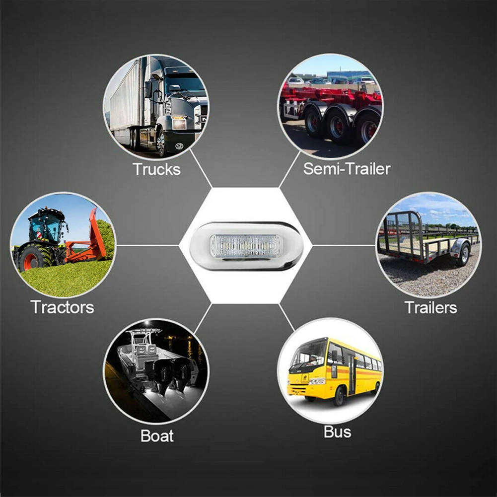 

LED Courtesy Light Waterproof Yacht Cabin Deck Lamp 3LED Boat Turn Signal Light DC 12V Stair Deck Transom Light for Yacht Marine