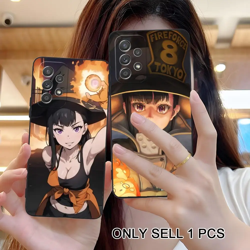 Anime Fire Maki Phone Case for Samsung Galaxy A57 56 55 54 53 52 51 37 36 35 34 33 32 31 5G Soft TPU Shockproof Cover