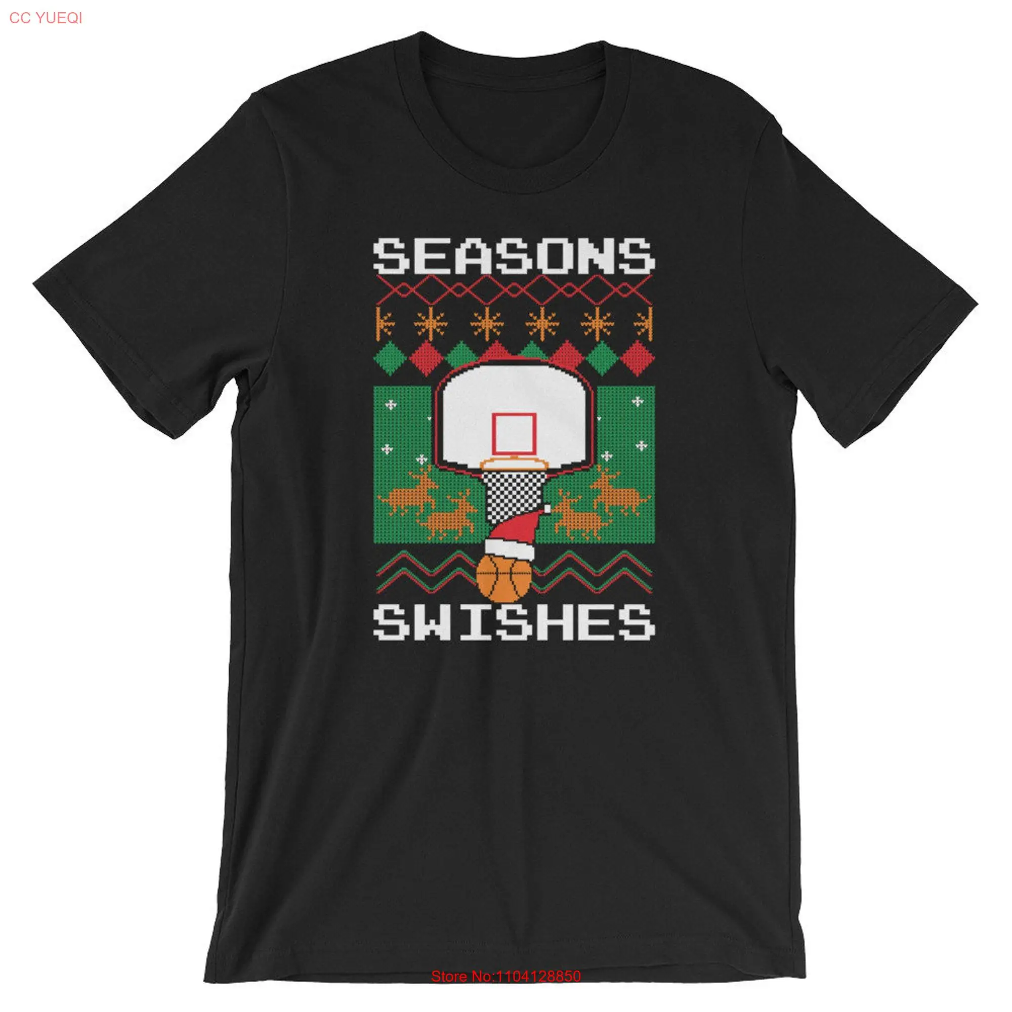 Seasons Swishes T Shirt Basketball Player Fan Hoops Ugly Christmas Sweater Kids Holiday Idea long or short sleeves