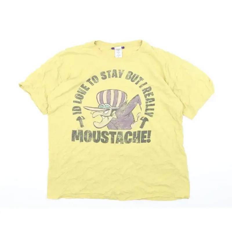 Wacky Races Men'S Yellow Xl Cartoon T Shirt