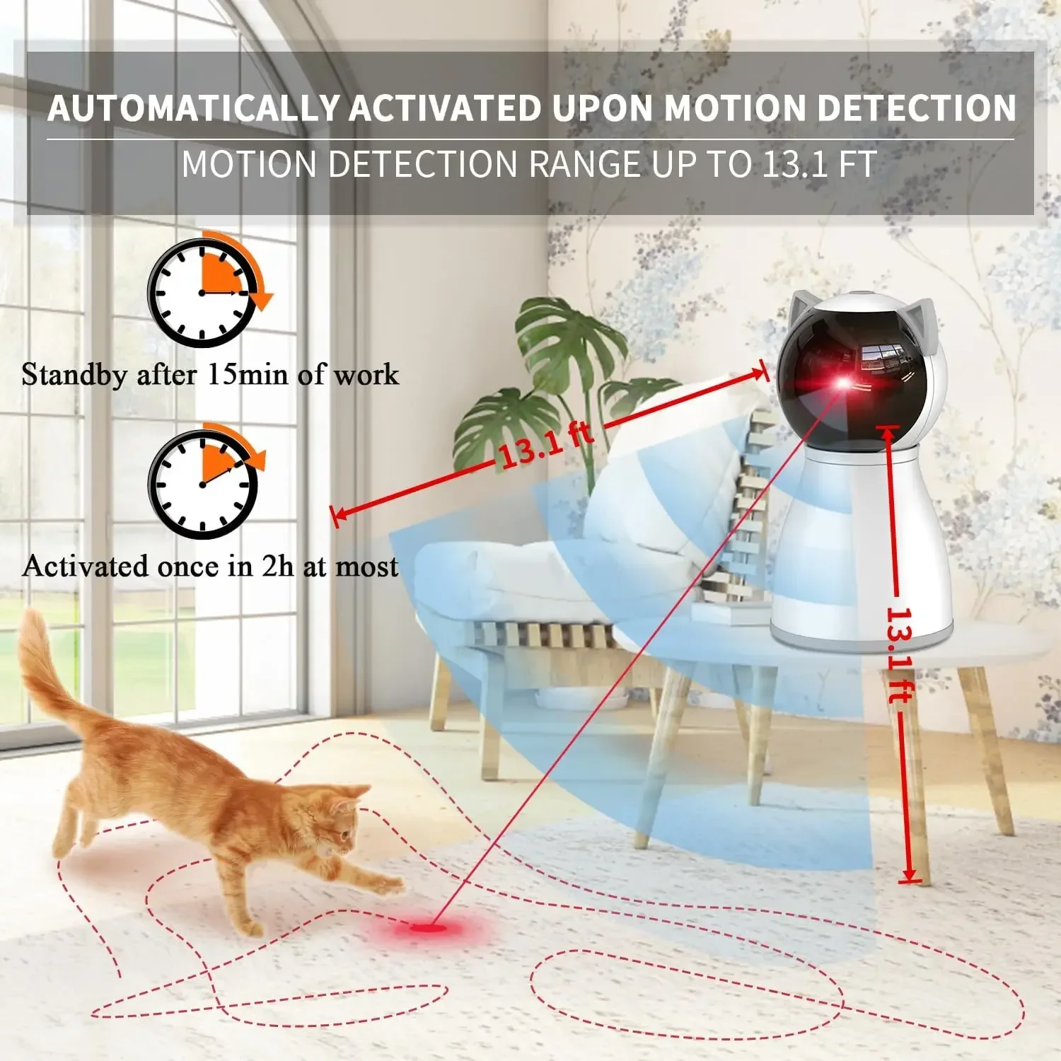 4th Gen Automatic Laser Cat Toy for Indoor Cats Random Motion Rechargeable Interactive Pet Toy for Bored Cats Kittens and Dogs