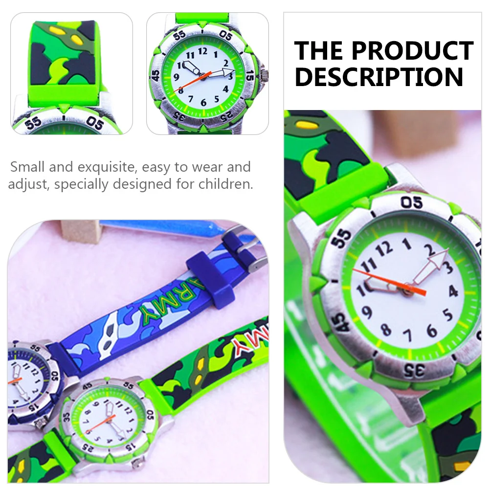 1 قطعة ساعة معصم مواد لطيفة آمنة أنماط زخرفية كرتونية حية رائعة هدية ساعة اليد