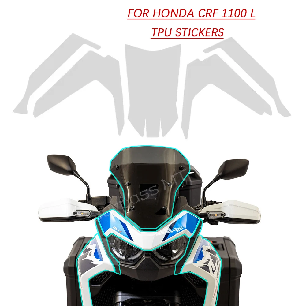 TPU stickers  For Honda CRF 1100 L Africa Twin Invisible Fairing Windshield Paint Protection TPU stickers CRF1100L PPF Paint Pro