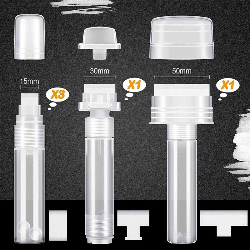 10 عبوات من أقلام تحديد جرافيتي قابلة لإعادة الملء، قلم طلاء يعمل باللمس مع 10 أطراف بديلة (50 مم، 30 مم، 15 مم)