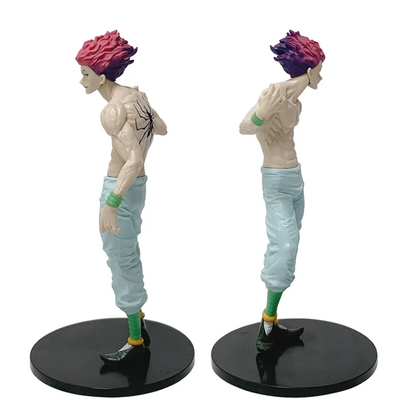 En stock Hisoka Figura coleccionable de PVC de pie: regalo de cumpleaños y abanico para niños, decoración de escritorio
