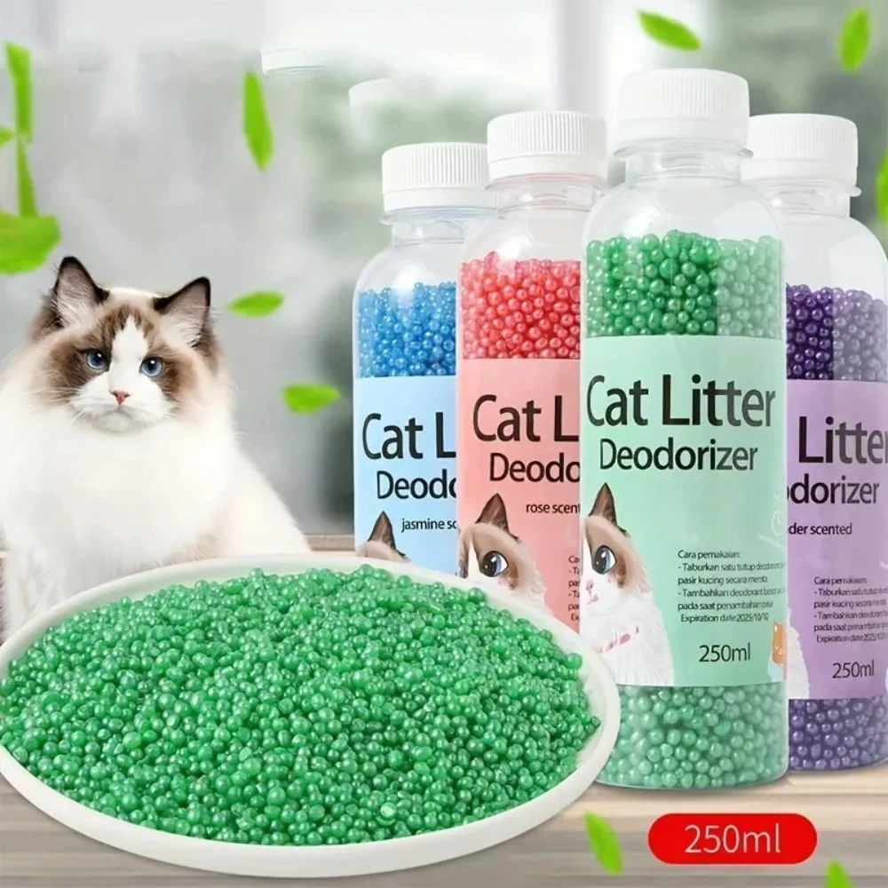 Perlas Desodorantes para Arena de Gatos, 6 Aromas, Absorbentes de Olores, Desodorante para Caja de Arena de Gatos, Suministros de Limpieza para Mascotas