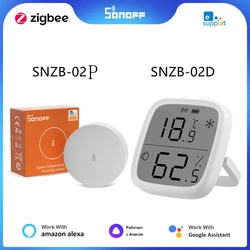 SONOFF SNZB-02D/SNZB-02P Zigbee Smart Temperature Humidity Sensor With LCD Screen For EWeLink Alexa Google Home Assistant Alice