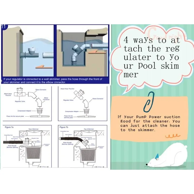 VINGLI Пылесос для бассейна Автоматическая подметальная машина Жуткий гусеничный пылесос для бассейна со шлангами 33 фута (темно-синий и белый)