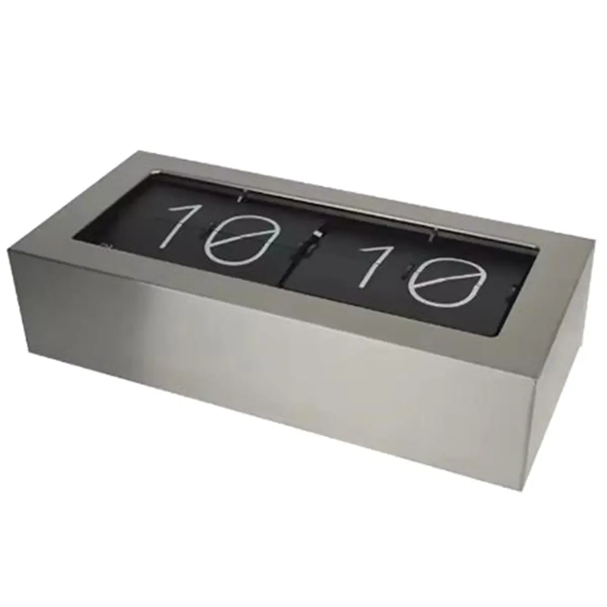 Luxury Table Clock with Silver-Tone Metal Finish, Silent Desk Clock Suitable for Offices, Bedrooms, and Living Rooms.