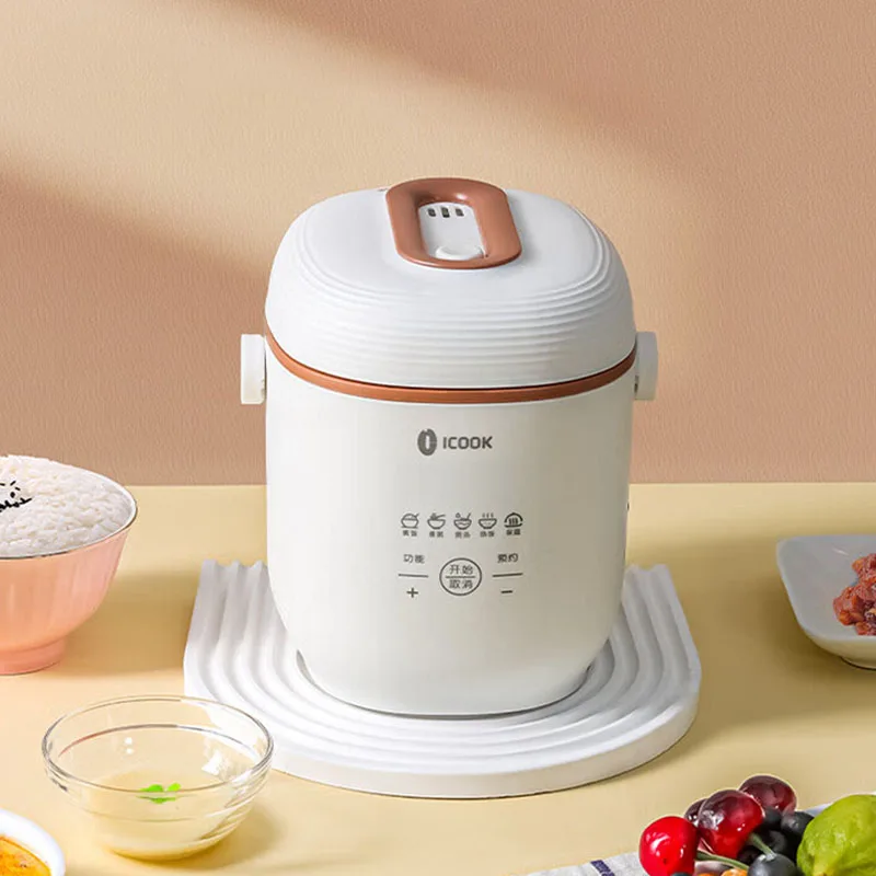 

Mini Rice Cooker 0.8L Capacity Portable Electric Cooker Multifunctional Home Kitchen Appliances 12H Appointment For Dormitory