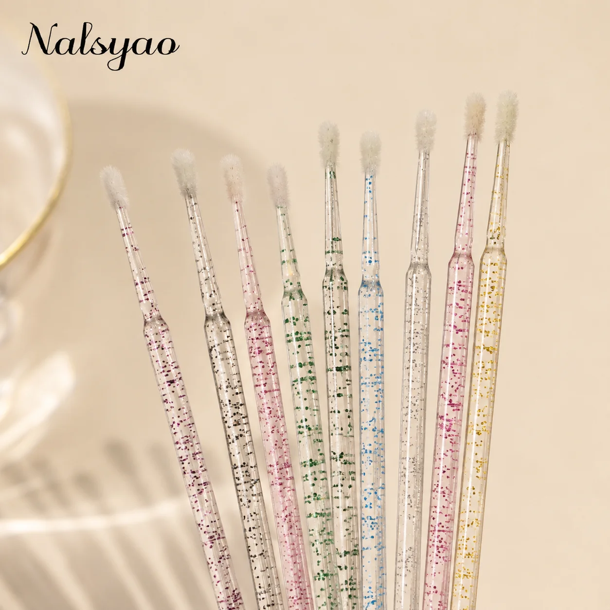 100/500Pcs Crystal Micro Applicator Brush for Eyelash Extension, Micro Cotton Swabs, Lips Mascara Wands Pink Microbrush