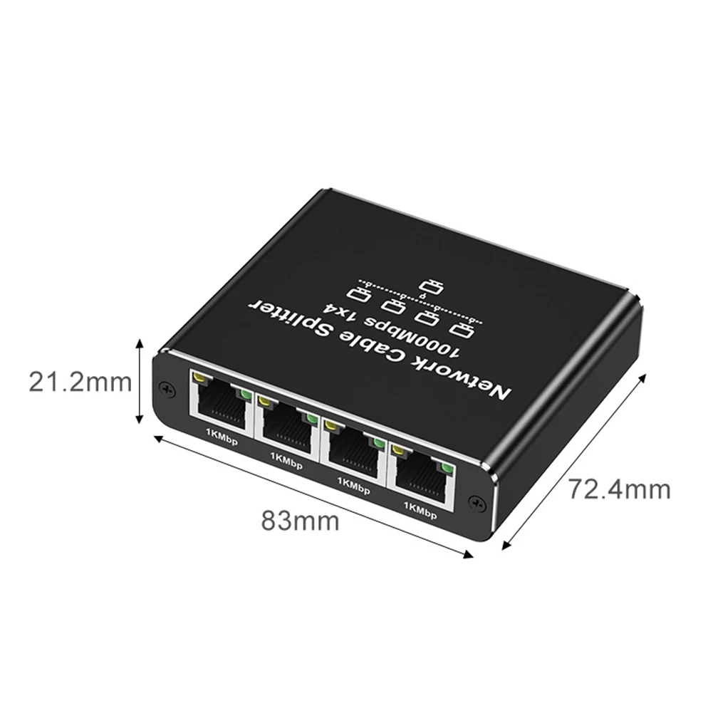 1 إلى 4 جيجابت إيثرنت الفاصل 4 أجهزة في وقت واحد الشبكات 1000Mbps شبكة موصل الفاصل محور لكابل Cat6/7/8