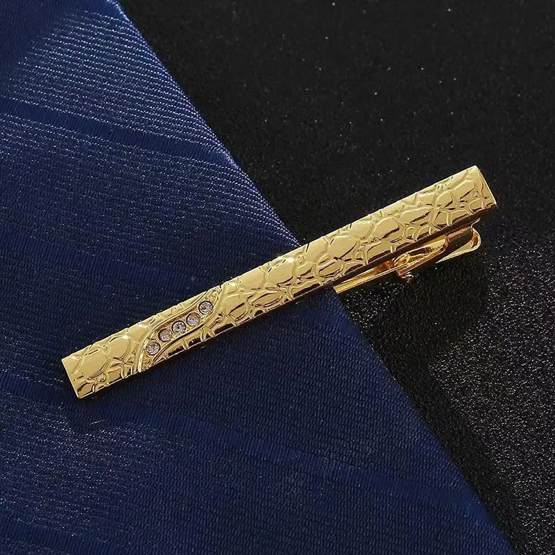 Fashion Tie Clip For Men Stone Pattern Bar Clasp Practical Mens Classic Tie Clips Clamp Pin Jewelry Necktie Wedding Gift