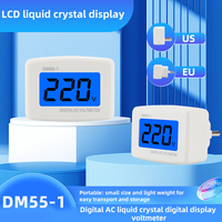DM55-1 AC 110V 220V Digital Voltmeter EU/US Plug Volt Meter Socket Voltage Tester LCD Display Voltage Meter Wall Voltage Meter