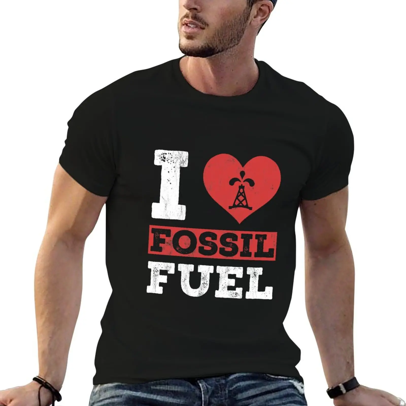 I Love Fossil Fuels Fossil Dinosaur Science T-Shirt boys whites custom t shirt mens plain t shirts